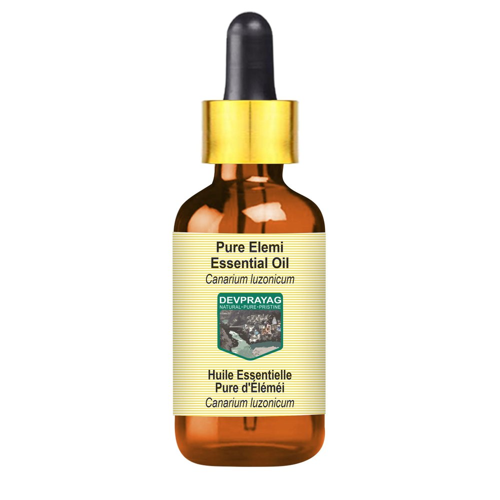Devprayag Pure Elemi Essential Oil (Canarium luzonicum) with Glass Dropper Steam Distilled 50ml (1.69 oz)