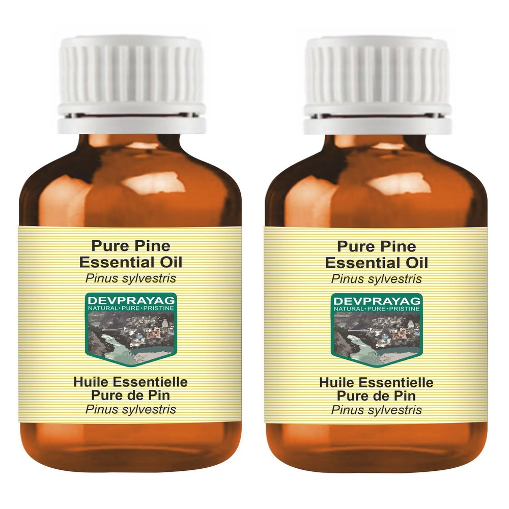 Devprayag Pure Pine Essential Oil (Pinus sylvestris) Steam Distilled (Pack of Two) 100ml X 2 (6.76 oz)