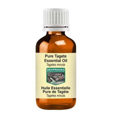 Devprayag Pure Tagete Essential Oil (Tagetes minuta) Steam Distilled 30ml (1 oz)