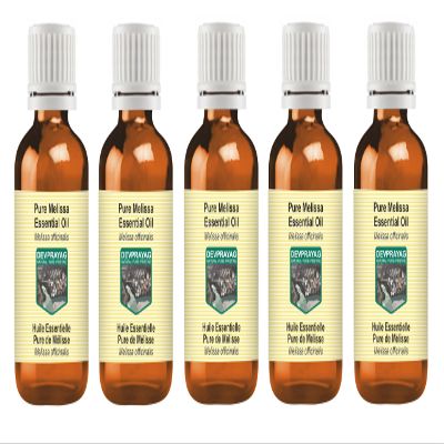 Devprayag Pure Melissa Essential Oil (Melissa officinalis) Steam Distilled (Pack of Five) 100ml X 5 (16.9 oz)