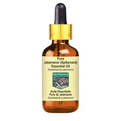 Devprayag Pure Jatamansi (Spikenard) Essential Oil (Nardostachys jatamansi) with Glass Dropper Steam Distilled 30ml (1 oz)