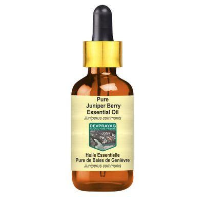 Devprayag Pure Juniper Berry Essential Oil (Juniperus communis) with Glass Dropper Steam Distilled 50ml (1.69 oz)
