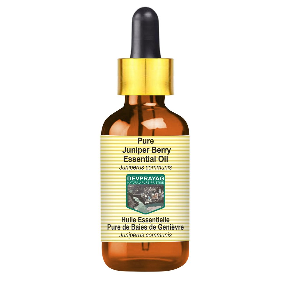 Devprayag Pure Juniper Berry Essential Oil (Juniperus communis) with Glass Dropper Steam Distilled 50ml (1.69 oz)