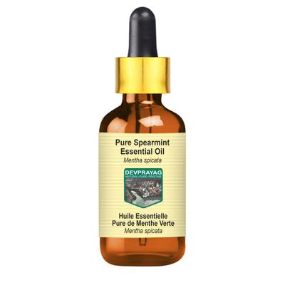 Devprayag Pure Spearmint Essential Oil (Mentha spicata) with Glass Dropper Steam Distilled 50ml (1.69 oz)