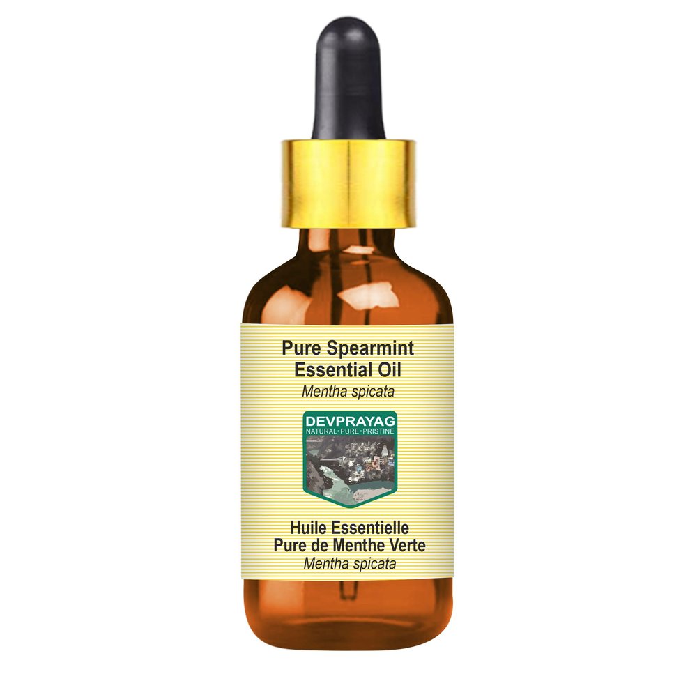 Devprayag Pure Spearmint Essential Oil (Mentha spicata) with Glass Dropper Steam Distilled 50ml (1.69 oz)