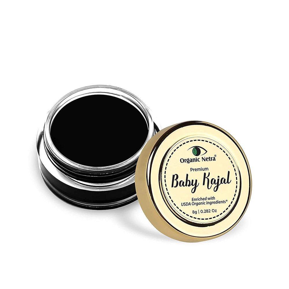 SPEC Organic Netra Baby Kajal - 100% Natural, Enriched with USDA Certified Organic Ingredients, Chemical-Free Kajal, Water Resistant and Long Lasting - 8g(Pack of 1)