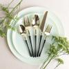PlasticPro 20 Count Gold and Black Plastic Tea Spoons Premium Quality Heavy Duty Disposable Elegant Silverware Two Tone Tea Spoons for Party view 2