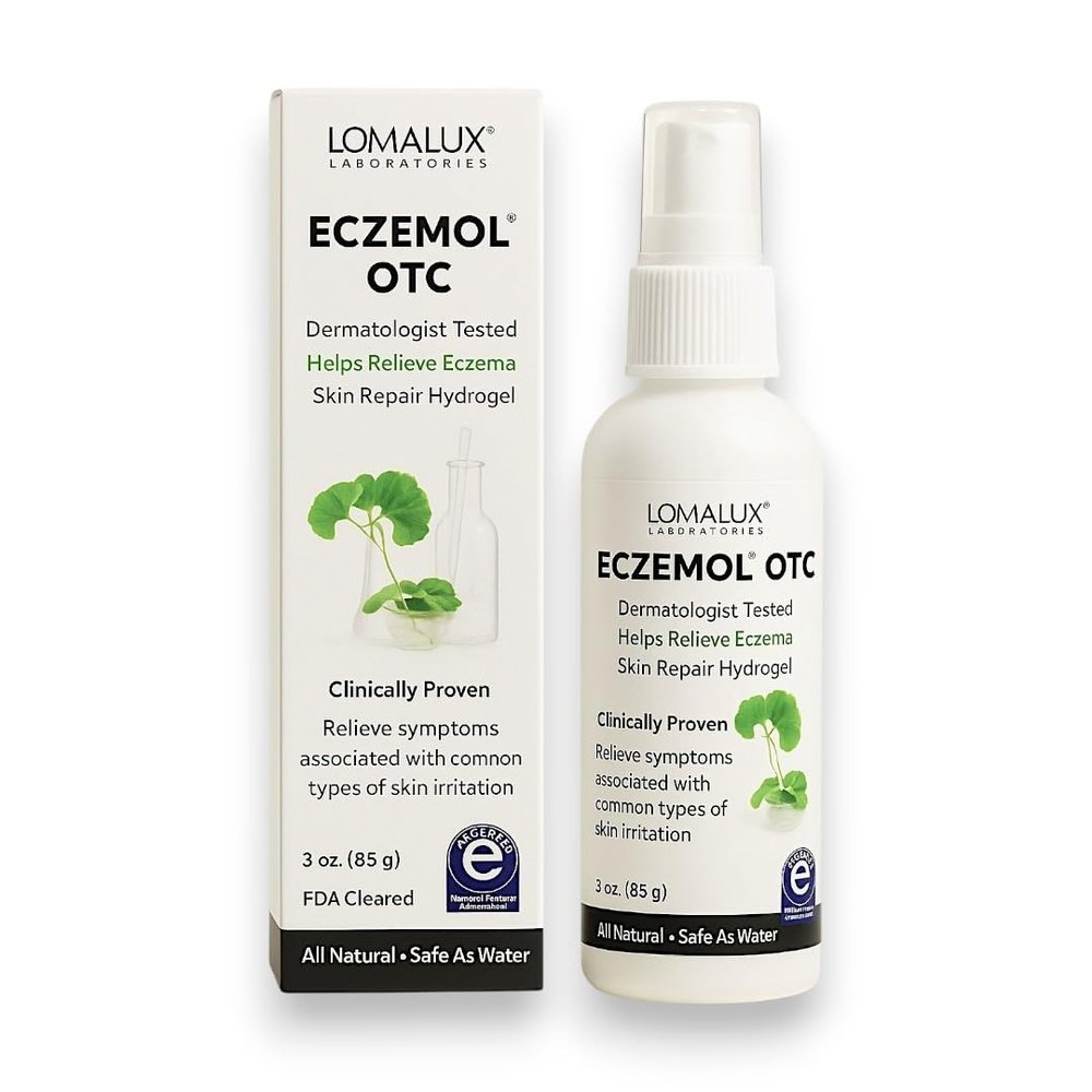 Loma Lux New Eczemol OTC Spray Natural & No Sting Hypochlorous for Eczema, Wounds, Burns, Cuts, Skin Irritation, Radiation Dermatitis, Sunburn, Itchy Skin, for Kids & Adults