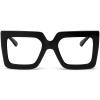 AIEYEZO Oversized Square Blue Light Glasses for Women Cute Big Frame Glasses Fashion Clear Multi-Color Computer Eyewear (Black) view 1