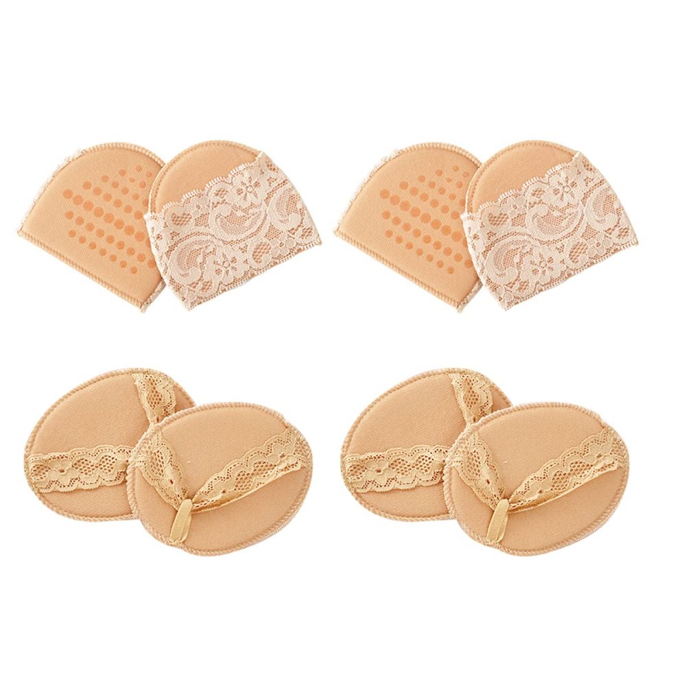 4 Pairs Breathable Forefoot Socks Relief Front Foot Pads for Comfortable Support Non Slip Design for High Heels and Everyday Wear Skin Tone Each Style
