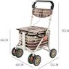 Heavy Duty Shopping Cart with Seat, 4 Wheels Medical Walking Aids Foldable, Drive Rollator Walker Lightweight Quality Aluminum Alloy Frame, Used for Seniors Walking,C view 2