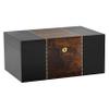 Humidor Supreme Conte Desktop Cigar Humidor, Black with Walnut Burl Decorative Inlay, Glass Hygrometer, Spanish Cedar Tray, Adjustable Dividers, Lock and Key Holds 45-80 Cigars view 1