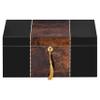 Humidor Supreme Conte Desktop Cigar Humidor, Black with Walnut Burl Decorative Inlay, Glass Hygrometer, Spanish Cedar Tray, Adjustable Dividers, Lock and Key Holds 45-80 Cigars view 4