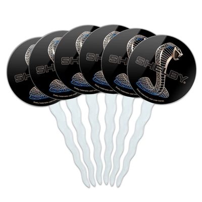 GRAPHICS & MORE Shelby Cobra Logo Cupcake Picks Toppers Decoration Set of 6