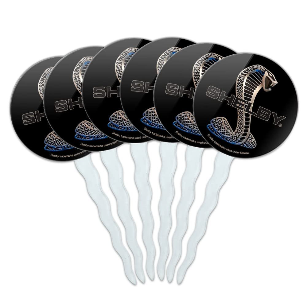 GRAPHICS & MORE Shelby Cobra Logo Cupcake Picks Toppers Decoration Set of 6