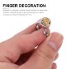 Healifty 14K Hollow Adjustable Essential Oil Open Ring Aromatherapy Diffuser Ring for Women Daily Wear Party Gift view 4