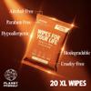 HyperGo XL Body Wipes for Women & Men  12" x12" Rinse-Free Full Body Cleansing Wipes 20 Count Pack - Citrus | Biodegradable, Hypoallergenic, Aloe-Infused | Gym, Festival, Camping Essentials view 4