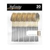PlasticPro 20 Count Gold and Black Plastic Soup Spoons Premium Quality Heavy Duty Disposable Elegant Silverware Two Tone Soup Spoons for Party view 1