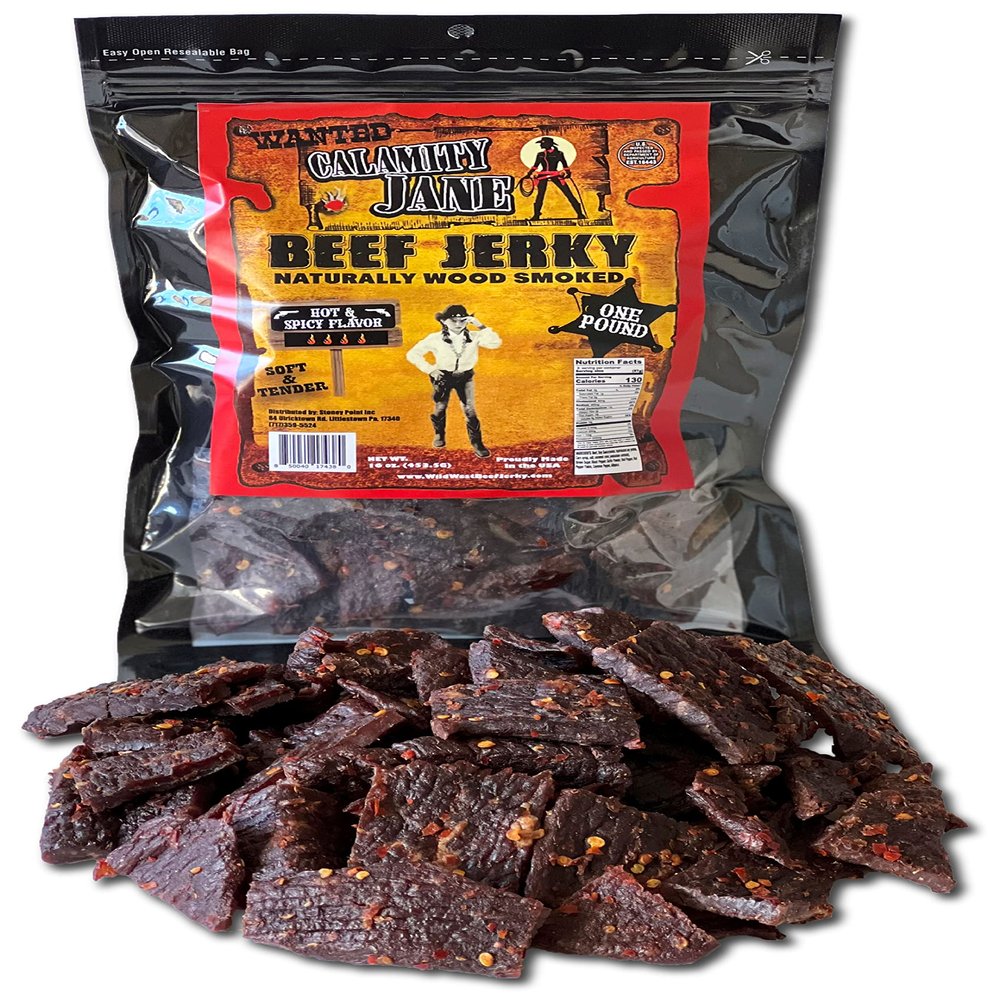 Calamity Jane Beef Jerky Hot & Spicy Flavor One Pound Resealable Bag