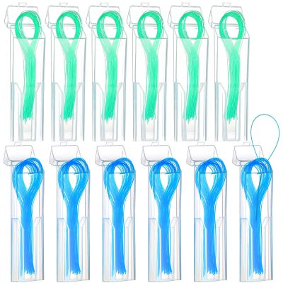 Vesici 600 Pcs Dental Floss Threader for Bridges, Braces, and Implants Dental Threader, Multifunctional Nylon Loop Design for Your Teeth, Pack of 12(Blue and Green)
