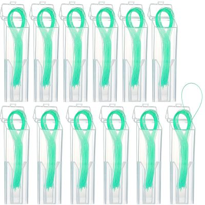 Vesici 600 Pcs Dental Floss Threader for Bridges, Braces, and Implants Dental Threader, Multifunctional Nylon Loop Design for Your Teeth, Pack of 12(Green)