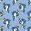Funny Dabbing Shark Gift Wrap Thick Wrapping Paper Dab Santa Christmas Present (12 foot x 30 inch roll) view 1