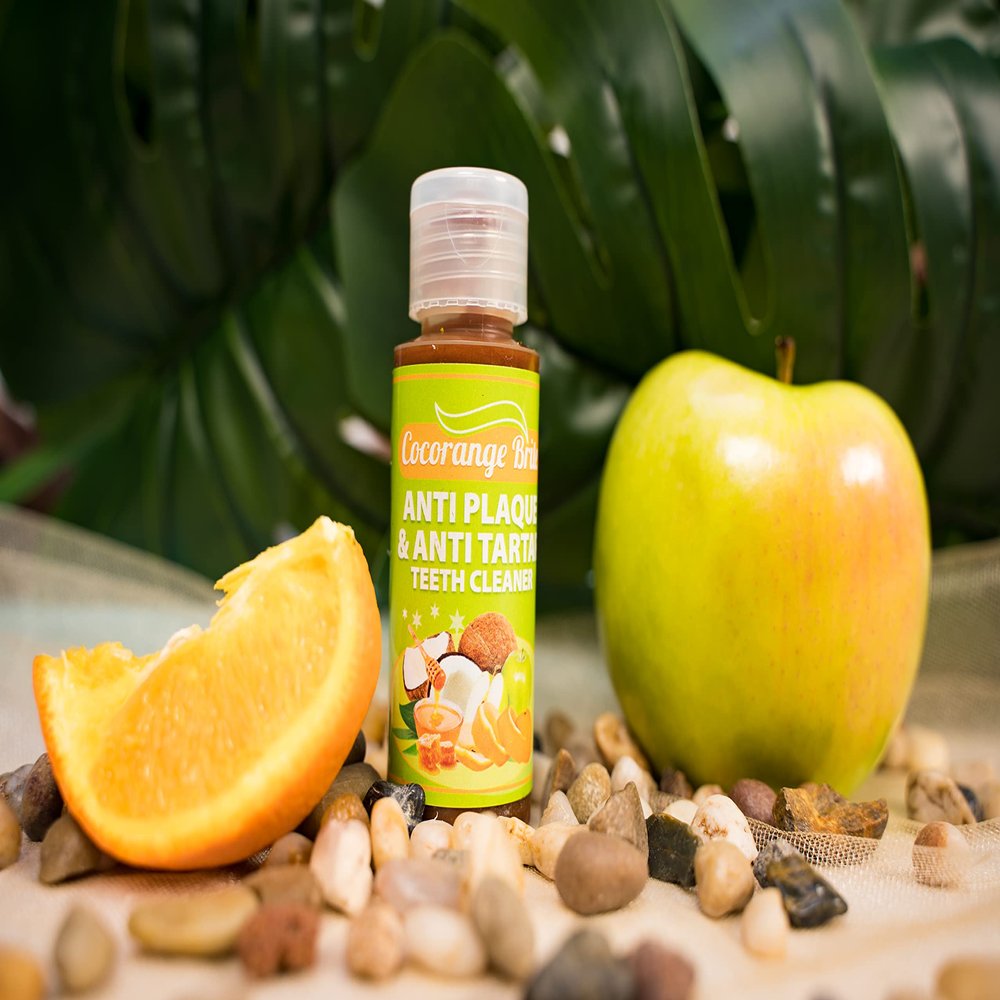Cocorange Brite Anti-Plaque and Anti-Tartar Teeth Cleaner - Remove Plaque in Days and Tartar Removal from Home (Additional Honey, 2 fl oz)