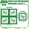 200 Pcs St. Patrick's Day Shamrock Napkins Green Cocktail Napkins Shamrock Beverage Paper Napkin Disposable Dinner Napkins Cocktail Napkin for Irish Kitchen Restaurant Parties DinnersStylish view 2