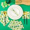 200 Pcs St. Patrick's Day Shamrock Napkins Green Cocktail Napkins Shamrock Beverage Paper Napkin Disposable Dinner Napkins Cocktail Napkin for Irish Kitchen Restaurant Parties Dinners (Delicate) view 3