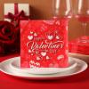 200 Pieces Valentine's Day Disposable Paper Napkins 2 Ply Heart Beverage Luncheon Dinner Napkins Valentines Day Decor Happy Valentine's Day Cocktail Napkins for Wedding Holiday Dinner Party(Delicate) view 4