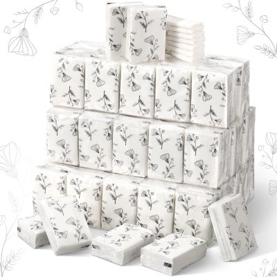 Yinder 100 Pcs Pocket Tissues Bulk Wedding Mini Tissues Travel Size Facial Napkin Bulk for Guests 3 Ply Facial Napkins for Wedding Bride Shower Bachelorette Celebration Party Favors