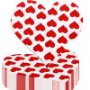 100 Pcs Valentine's Day Heart Love Napkins Bulk 3 Ply Heart Shaped Party Supplies Beverage Napkins Disposable Paper Cocktail Napkins for Wedding Party, 6.5 x 6.5 Inch (Red) view 1