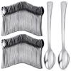 Yinkin 300 Pieces Plastic Mini Appetizer Spoon 4.53 Inch Stainless Steel Finished Silver Disposable Silverware Heavy Duty Plastic Tasting Dessert Forks for Party Wedding Catering view 1