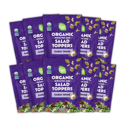 Go Raw Organic Sprouted Garlic Thyme Salad Toppers, 4 oz, 10 Pack, Pumpkin & Sunflower Seeds, Keto, Kosher