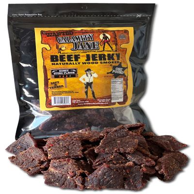 Calamity Jane Beef Jerky Honey Stung Flavor One Pound Resealable Bag