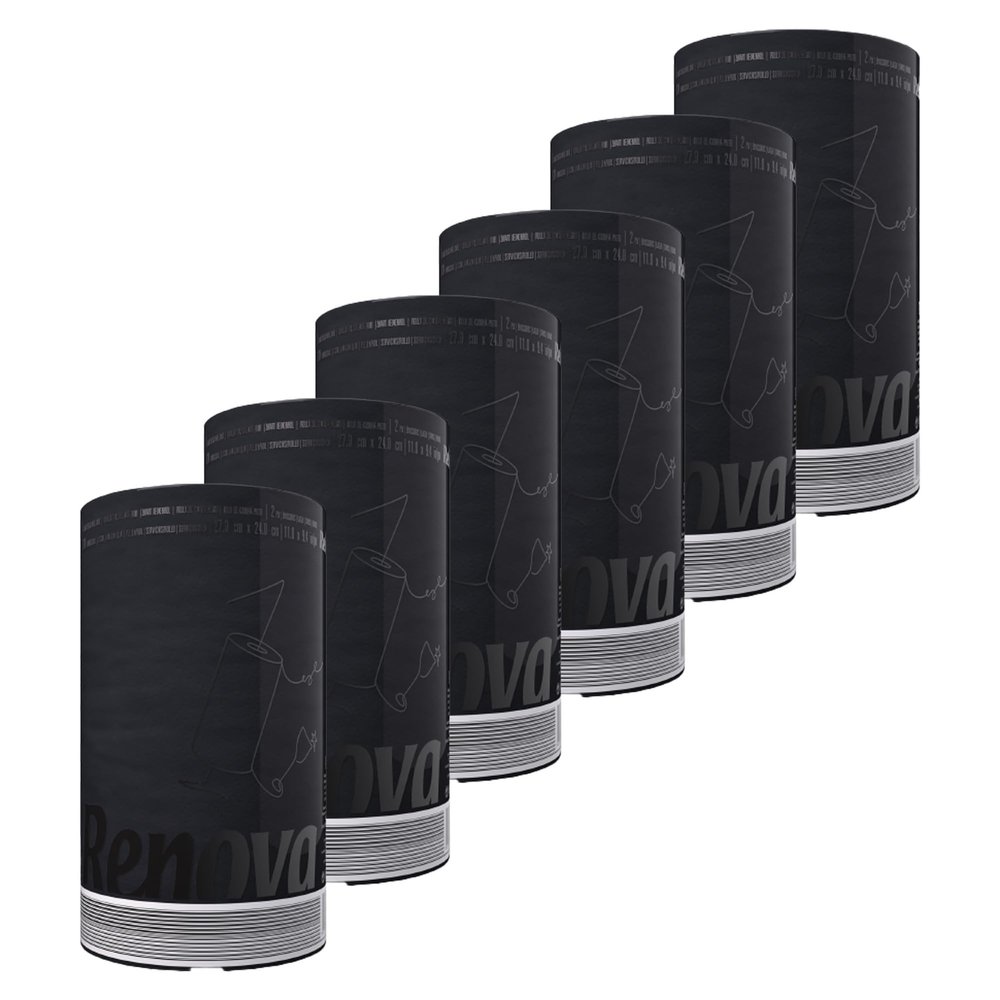 Paper Towel Jumbo Roll 2 Ply 120 Highly Absorbent Sheets Set of 3, 6 or 8 (6 Rolls, Black)