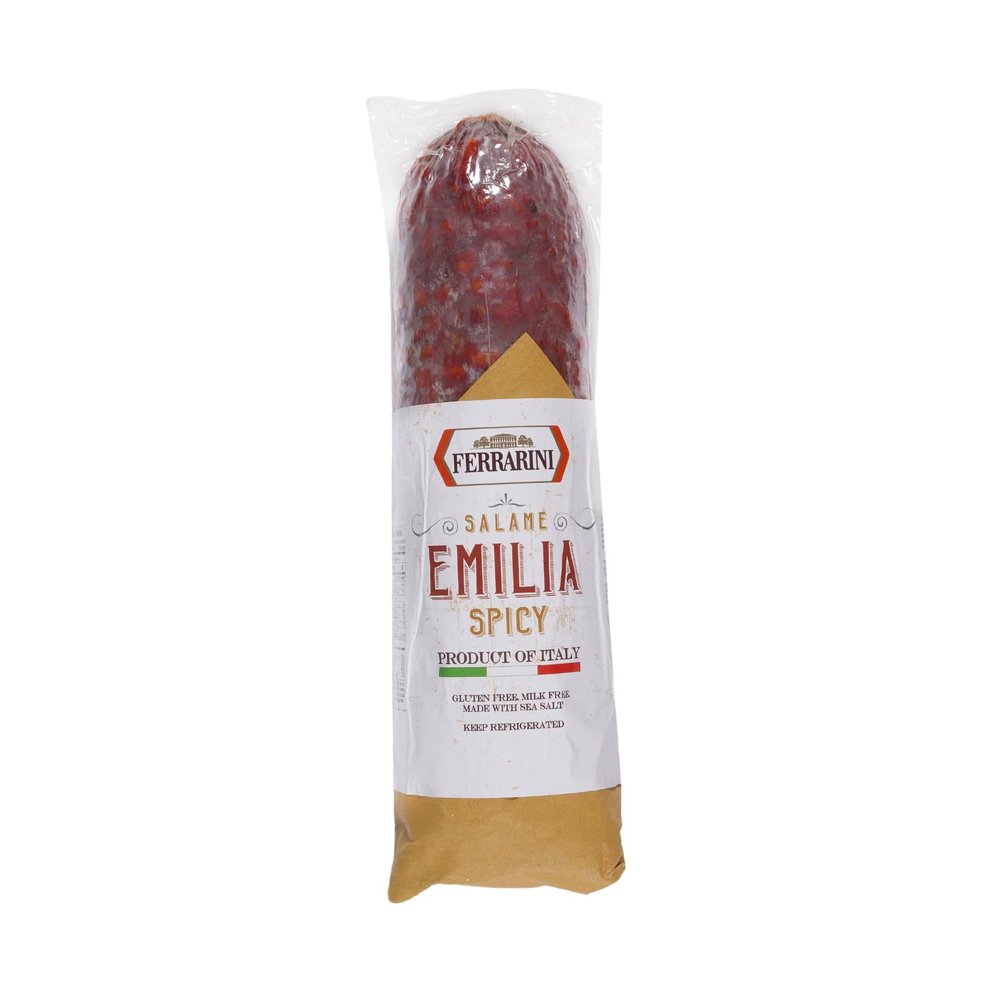 Ferrarini, Spicy Italian Salami, Emilia, Premium Italian Brand. Milk Free, Gluten Free. Italian salami made in Italy. (4 lb approx)