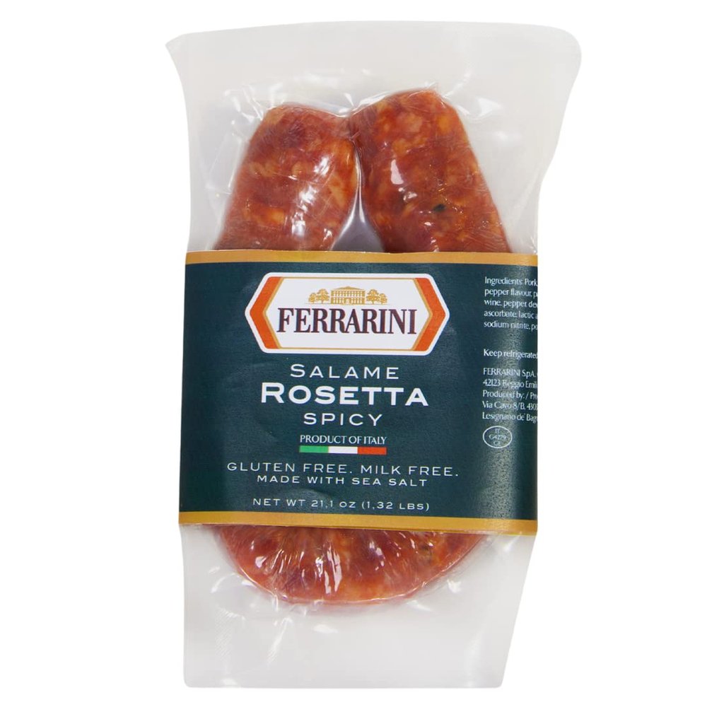 Ferrarini, Spicy Italian Salami, Rosetta", 10.5 oz, Dairy Free, Gluten Free, Premium Italian Brand, Product of Italy