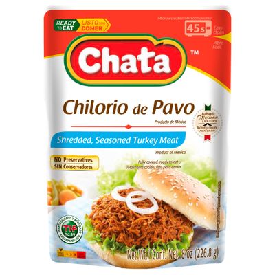 Chata Mexican Turkey Chilorio, Shredded Seasoned Turkey, 8 oz