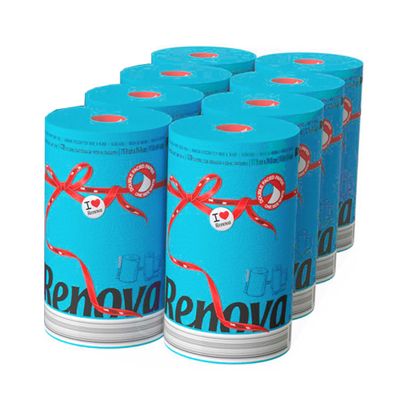 Paper Towel Jumbo Roll 2 Ply 120 Highly Absorbent Sheets Set of 3, 6 or 8 (8 Rolls, Blue)