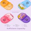 AMOOS Cute Pill Organizer 2 Times a Day, PU Leather Pill Case for Women, Portable Weekly Pill Box for Purse with Storage Bag to Hold Vitamins, Medications, Fish Oils, Supplements (Purple) view 3