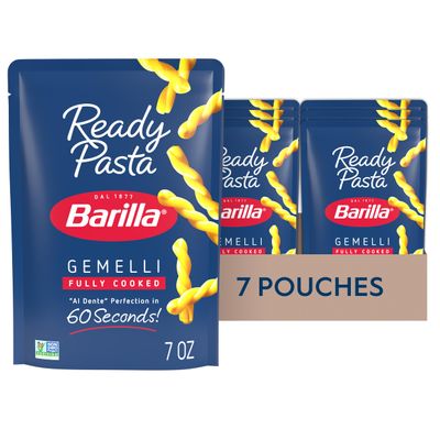 Barilla Ready Pasta, Fully Cooked Gemelli Pasta, Non-GMO & Kosher, 7 oz (Pack of 7)