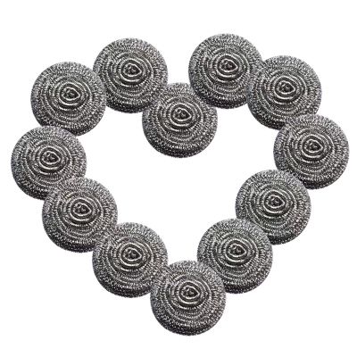12Pcs Steel Wool Scrubber - Steel Wool for Cleaning Dish Pots Pans Grills Stainless Steel Scrubber for Kitchen Sinks Cleaning Steel Wool Pads Metal Scrubber