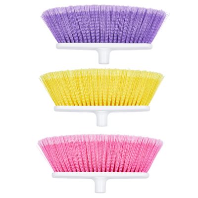Soft Sweep Broom Heads Only (2 Fuchsia/2 Violet/2 Yellow, 6 Heads Total)