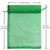 100pcs Green Orgaza Gift Bags 6X9 Inch Small Mesh Drawstring Jewelry Pouch for St.Patricks Day Christmas Party Favor Goodie Candy Bag Fruit Protection Bags view 2
