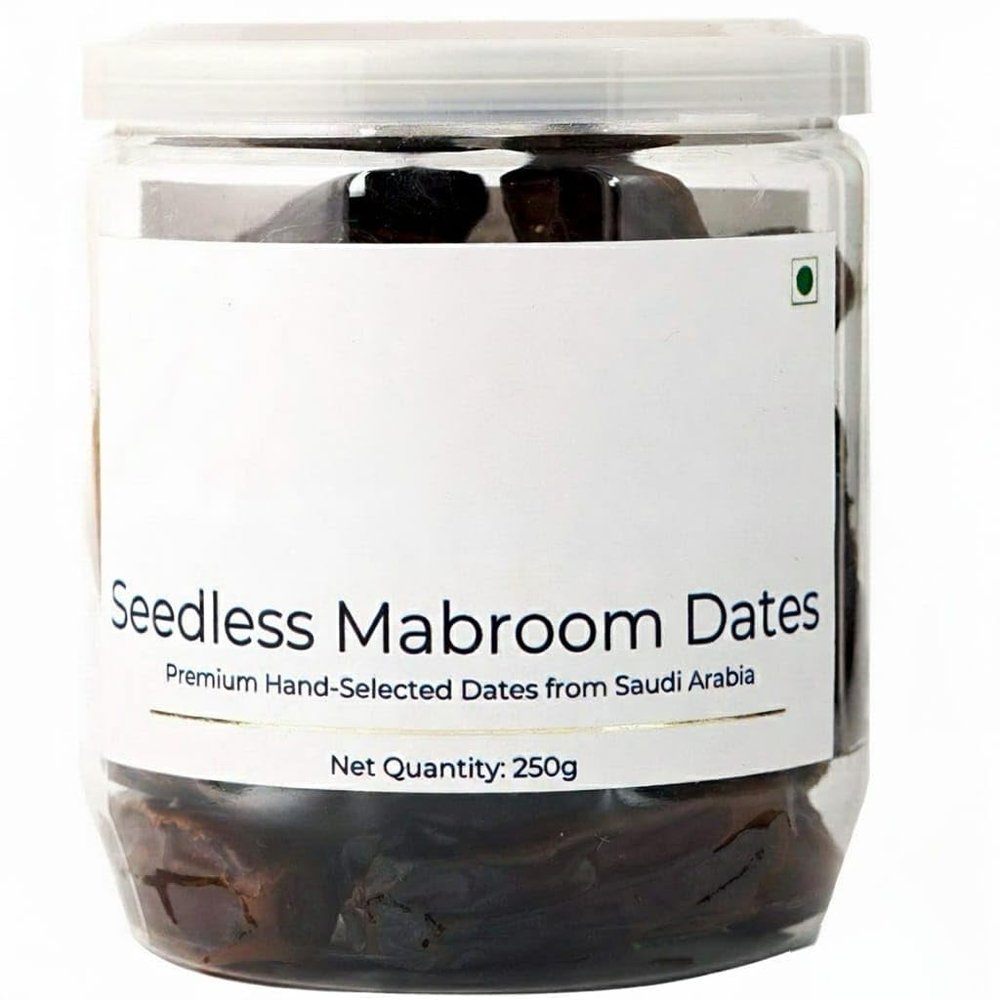 Gourmet Seedless Saudi Mabroom Dates (Khajoor/Khajur), 250g | All Natural | No Preservatives | No Added Sugar | Gluten Free | Vegan | Non GMO | Dates Dry Fruits