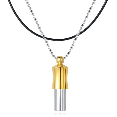 528 hz Necklace, Anxiety Necklace, Breathing Necklace for Meditation Tuning Tools, Mindfulness & Stress Relief Gifts for Women, Men, Frequency Healing Devices, Whistle Necklace for Relaxation, Calming (Gold)