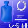 Enema Bag 2L Home Enema Kit with 2 Enema Tips,60 inch Long Silicone Hose, Controlable Water Flow Valve, Hot-Water Bottle for Colon Cleansing Enemas for Women/MenBlue view 2