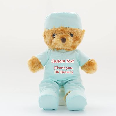 Personalized Teddy Bear with Custom Text/Blessing, Bear Stuffed Animal Plush as Nurse Gift/Doctor Gift for Women/Men, Personalized Gift for Nurse/Doctor/Medical Student Graduation (8IN-Doctor 5)
