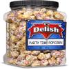 Gourmet Caramel Party Time Popcorn by Its Delish, 16 Oz Jumbo Container - Birthday Cake themed Candy Popcorn with Rainbow Nonpareils - Festive Chocolate Air Popped Sweet Crunchy Popcorn, Vegan, Kosher view 1